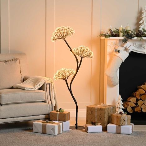 Festive Dewdrop Firework Ball Christmas Tree 1296 Warm White Micro LEDs - 120cm (1/2)