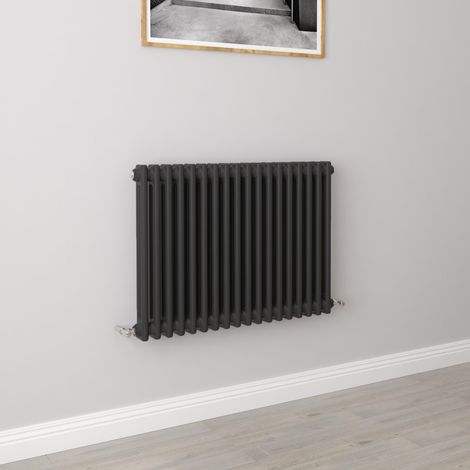 AICA 600x830mm 2 Column Horizontal Black Radiator Central Heating Cast Iron Style (1/5)