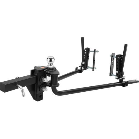 VEVOR Gancio di Distribuzione del Peso con Gambi da 50 mm, Sfera da 58,7 mm, Carico 680kg, Controllo dellOscillazione del Rimorchio per Livellamento del Carico, Verniciato a Polvere, Nera