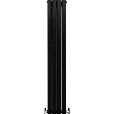 Radiatori Termosifoni in Acciaio Calorifero a Doppio Strato a Pannelli Piatti Riscaldamento Centralizzato Colonna Termosifone Orizzontale Radiatore a Parete - Nero Opaco - 160 x 28 cm