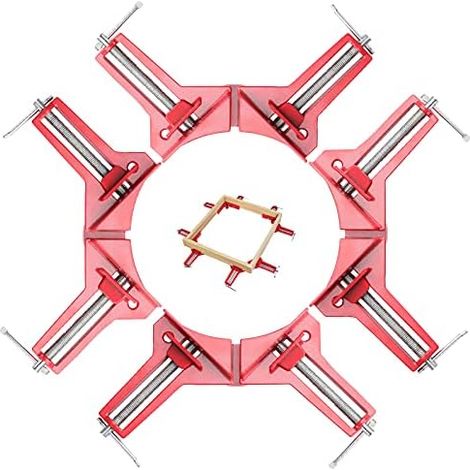 CSPARKV 7.5cm 4PCS 90 Degree Right Angle Clamp, Adjustable Woodworking Corner Clamp Set, Corner Clamps for Woodworking
