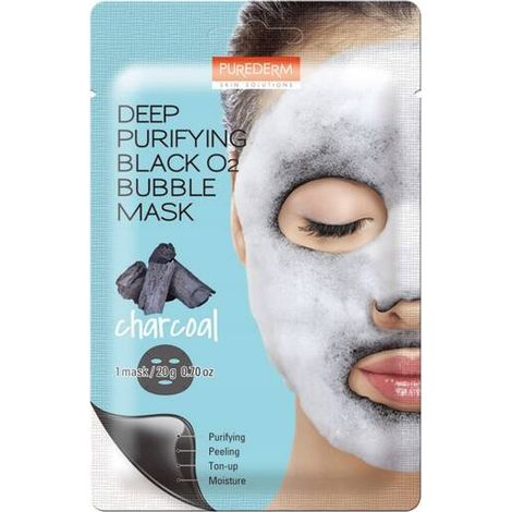 Maschera viso vegana al carbone Purederm Bubble 20g (1/2)