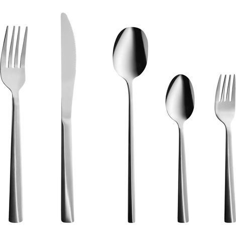 Cutlery Set Silver Stainless Steel 60 Pieces for Every Occasion Knife Spoon Fork Teaspoon Cake Fork Modern Design PENNE
