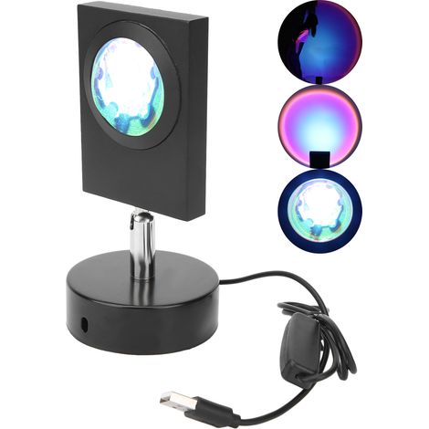 Projecteur de coucher de soleil USB, lampe décorative de bureau, veilleuse, décoration de chambre et d'intérieur colorée (1/5)