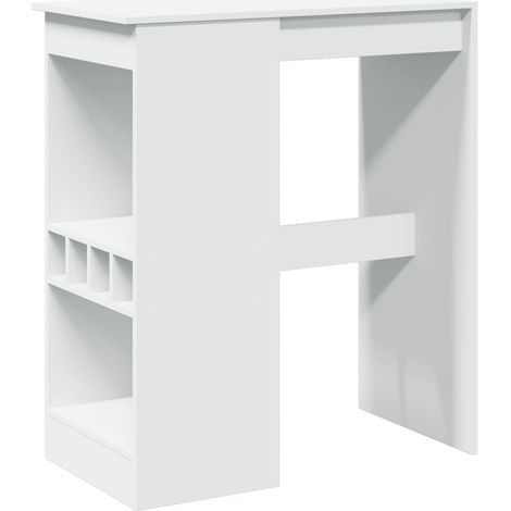 Bar Table with Racks White 90x47.5x103.5 cm Engineered Wood vidaXL
