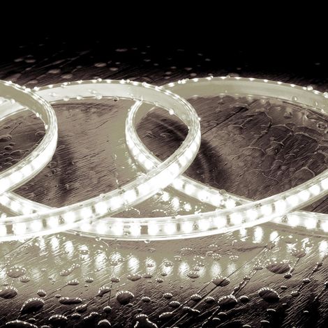 Tira LED Regulable 220V SMD Autorectificada 120 LED/m BOBINA 50m 10W/m 1000lm/m Ancho 12mm Corte 10cm IP65 6000K Blanco Frío