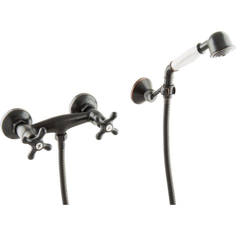 PaulGurkes Aufputz Duschset Nostalgie retro Schwarz (1/4)