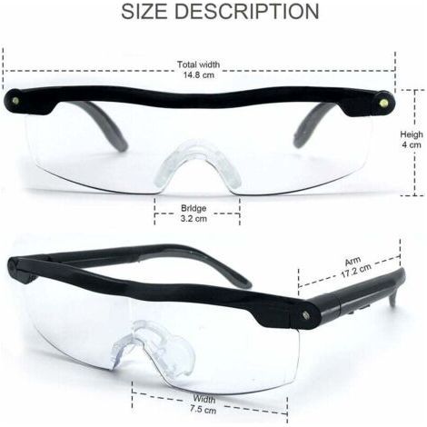 Lunettes de Lecture - Loupe de Vision puissante avec lumière LED, grossissement de 160%, pour Lecture,Tous Les Travaux de Précision,Réparations,Couture, Montres et Artisanat (1/5)