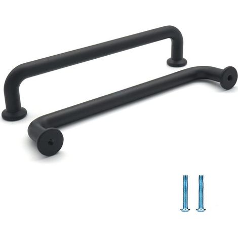 6-teiliges Set Küchenschrankgriffe, schwarze Möbelgriffe – schwarze Küchenschubladengriffe, Küchenschrankgriffe, 96 mm Lochabstand (1/5)