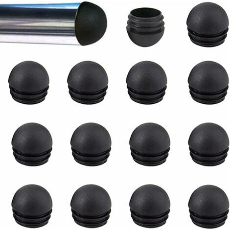 25mm Embout Bouchons pour Tube de Chaise de Rond Noirs Empiècements Embouts Ronds Bombés Nervurés Pour Pieds De Meubles Tables & Chaises 20 Pièces