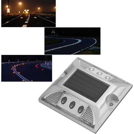 Spacnana Solarbetriebene Bodenleuchte, 1,2 V 0,3 W LED-Bodenleuchte, solarbetriebene Bodenleuchte, wasserdicht, für Außenauffahrten, Straßen, Autobahnen, Tischröcke (weiß) (1/5)