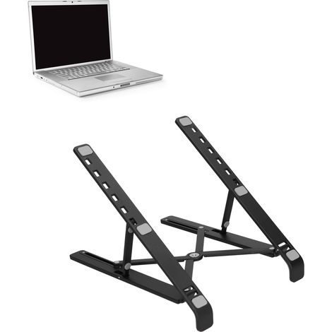 Tablet-Ständer, Laptop-Kühler aus Aluminiumlegierung, faltbarer und höhenverstellbarer Computerständer, Computerzubehör, Computertisch, schwarz. (1/5)