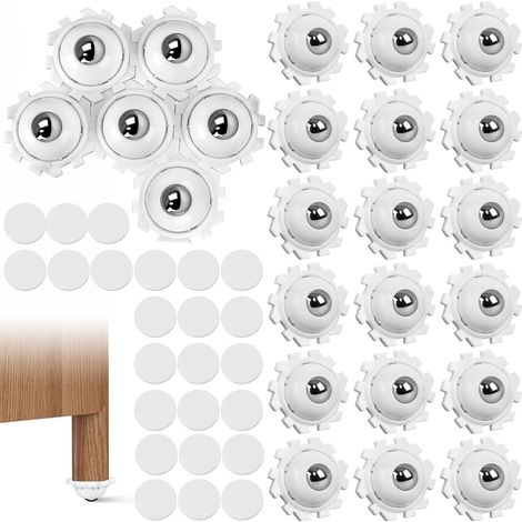 Mini rotelle girevoli autoadesive da 24 pezzi, piccole ruote per mobili, cuscinetti a sfera per utensili da cucina, scatole portaoggetti e bidoni della spazzatura