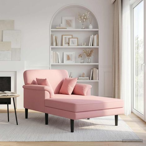 vidaXL Chaise longue Rose Velours (1/5)