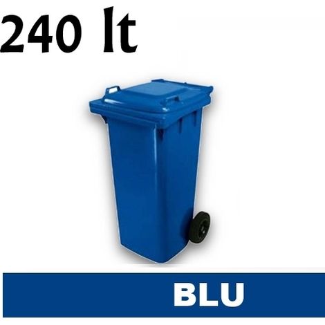 Cassonetto/Pattumiera/Contenitore/Bidone per raccolta rifiuti uso esterno 240lt Blu