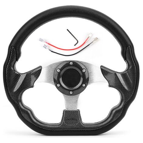 Volante universale per auto in fibra di carbonio, 320 mm, stile racing/drift con pulsante del clacson. (1/5)