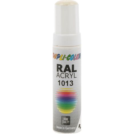Stylo de retouche peinture acrylique - Blanc - RAL 1013 - Tous supports - Duplicolor