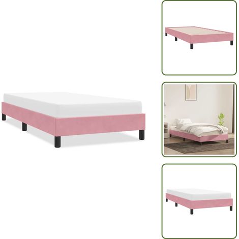 Bettgestell ohne Matratze Rosa 80x220 cm Samt - Bettgestell - Bettgestelle - Bettrahmen - Bett (1/5)