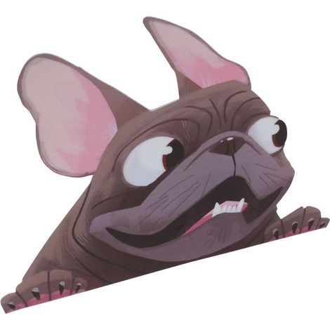 Niedlicher Hunde-Autoaufkleber, 22 x 16 cm, aus PVC, wasserfest, schwarz (1/5)