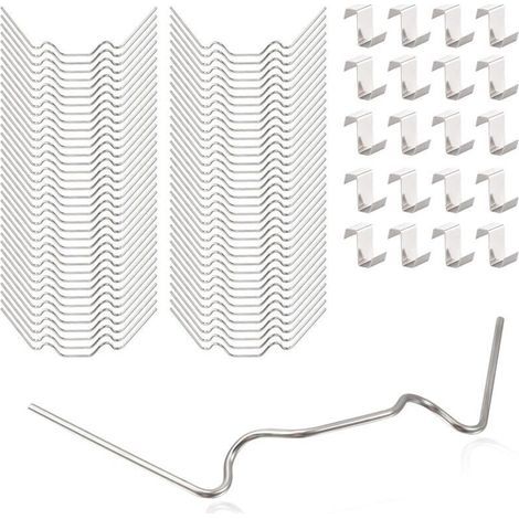 BUNTHAUS CSPARKV Lot de 100 clips de fixation pour verre de serre avec 50 clips de fixation pour vitrage de serre et 50 clips en Z pour vitrage de serre en acier inoxydable