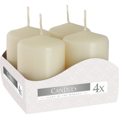 Set de Bougies Piliers 40x60mm (4 pièces) - Ivoire- Vendu par 1 (1/4)