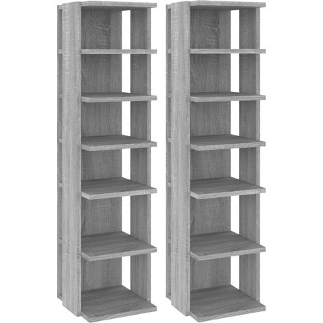 Maison Exclusive - Scarpiere 2 pz Grigio Sonoma 27,5x27x102cm in Legno Multistrato (1/5)