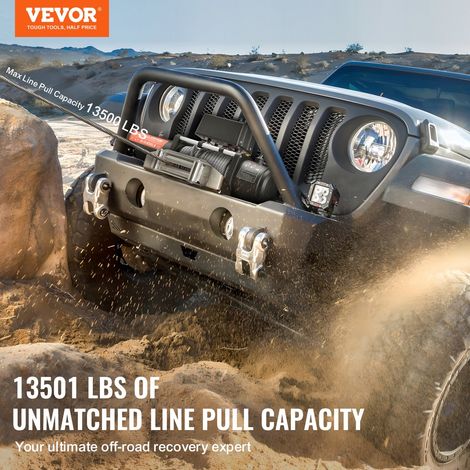 Treuil Électrique 6123 kg 12 V CC avec Câble Acier Φ1,0 x 2438,4 cm, Guide-câble, Télécommande Sans Fil et Filaire, Étanche IP55, pour Remorquage SUV Tout-terrain, Jeep, Camion, Remorque, Bateau (1/5)