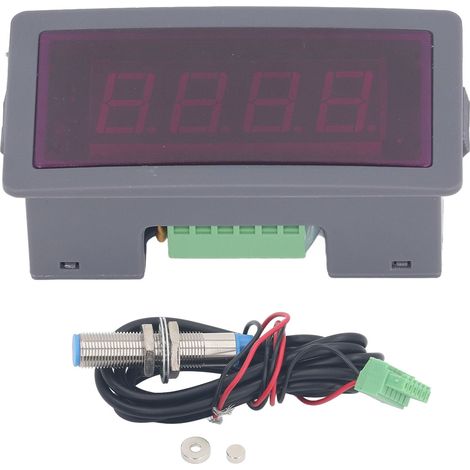 GARRYFIZH Tachymètre Numérique 1-50000TR/MIN, Affichage LED 4 Chiffres, Compteur Vitesse TR/MIN Haute Précision, DC9-30V (1/5)