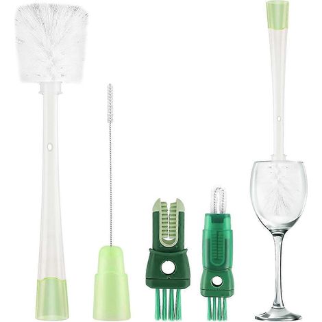 Ensemble de 5 goupillons pour bouteille d'eau (nettoyage de la paille, du bouchon et du fond) (1/5)