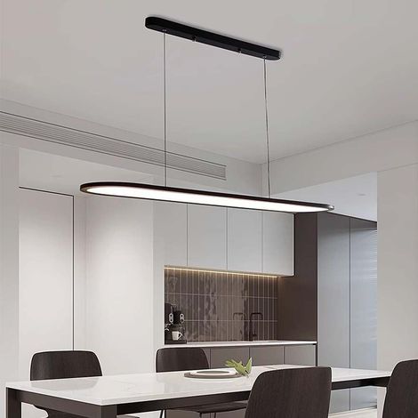 Suspension LED Design Noir – 24W – 3000lm – 4000K – 800x200x1040mm (1/5)