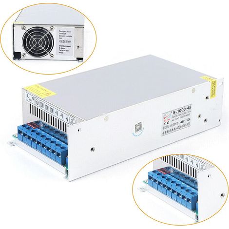 20A 1000W Schalter Netzteil Treiberanzeige Schaltnetzteil Power Supply 220V AC auf DC 48V Netzteil Trafo Schaltnetzteil, IP63 wasserdicht, Verzögerungsschutz