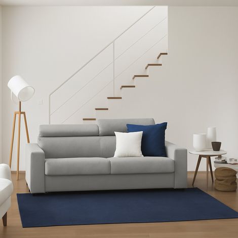 Talamo Italia Sofa cama Agrippina, Gran Sofá de 2 plazas, 100% Made in Italy, Sofá de salón con apertura giratoria, con reposacabezas ajustable y reposabrazos estándar, Cm 200x95h85, Gris, con embalaj (1/5)