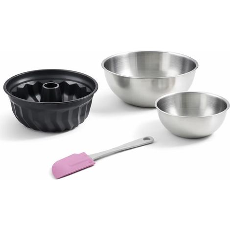 Set de 4 ustensiles de pâtisserie moule à gâteaux 2 bols et spatule Black mettallic Black mettallic Zenker Black mettallic (1/5)