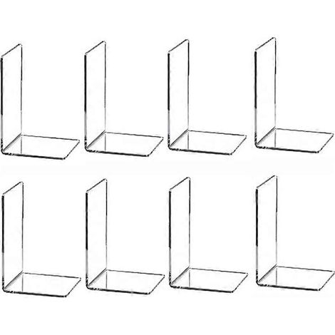 serre-livres transparents en acrylique, serre-livres en forme de L pour étagère, étagère à livres, compartiments pour album photo, pince à livres (1/5)