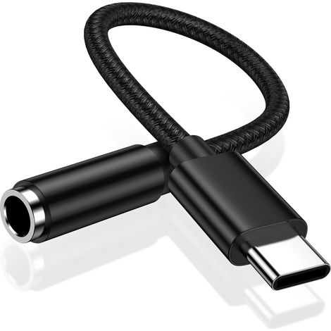 Adaptateur USB C vers Jack 3,5mm, Adaptateur USB C vers Prise Casque, Adaptateur Écouteur Cable Audio de Type C vers Aux pour Samsung Galaxy A56 5g/A57/A55/A36/A16/A17/S25/S24/S23/S22, iPhone 17/16/15 (1/5)
