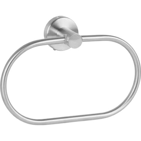 Anillo toallero cepillado: Toallero giratorio de acero inoxidable para baño, montaje redondo en pared (plateado) 16,5135cm (1/5)