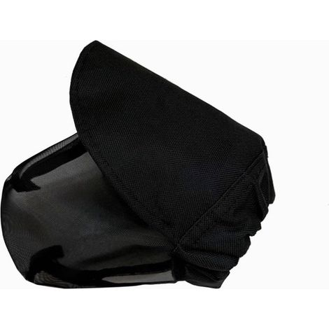 Collare elisabettiano per cani, in rete traspirante, copre muso e coda, con fibbia regolabile, colore nero, taglia XL.