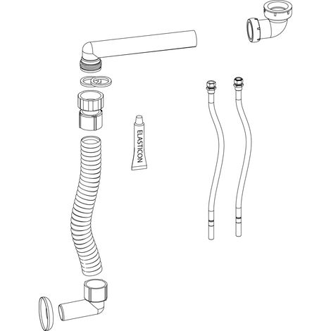 Flex. Zufluß- u. Ablaufsystem 700/700mm