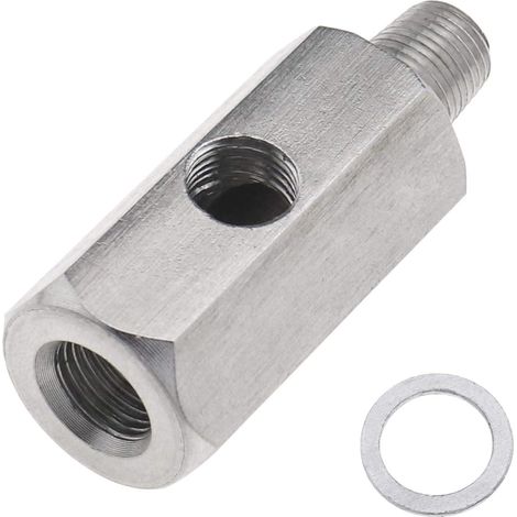 Sollbry M12x1.5 1/8 NPT Té de Capteur de Pression D'Huile Adaptateur DIY Ligne Turbo Connecteur - en Acier Inoxydable (1/5)