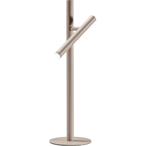 Lampada da Tavolo Gealuce GLS in Alluminio Tortora - Lume LED 5,4W Orientabile con Dimmer Push, 3000K, Fascio 25°, IP20, Design Moderno e Raffinato (1/3)