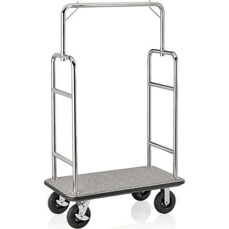 Chariot à bagages en Acier Inoxydable gris L 1130 mm l 620 mm H 1830 mm - Was Germany