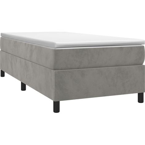 Box Spring Bed Frame Light Grey Twin XL Velvet (US Only) vidaXL