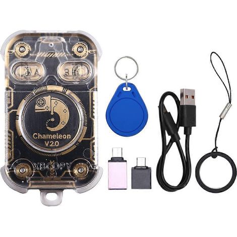 Chameleon V2.0 RFID-Chip-Lesegerät, Emulator, NFC-Duplikator, 125 kHz/13,56 MHz Kartendekodierung, Chameleon Ultra+UID-Schlüsselanhänger (1/5)