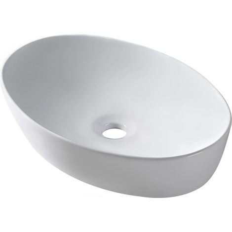 BALNEO - Vasque à poser VILEO 62x42 cm blanche en céramique - Lavabo à poser (1/5)