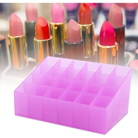 Lippenstift-Präsentationsständer mit 24 Fächern, Aufbewahrungsbox für Make-up und Kosmetik (lila) (1/5)
