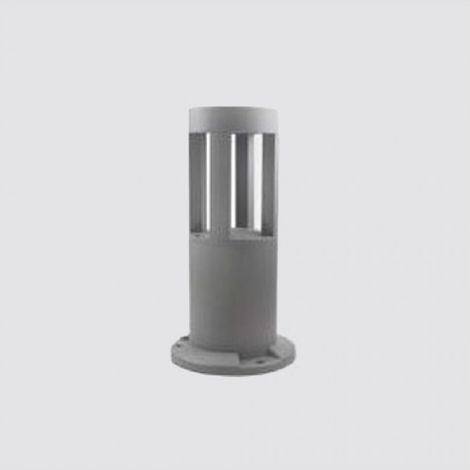 TrAdE Shop Traesio - Lampada Da Terra Segnapasso Grigio Da Giardino Ip65 In Alluminio Vetro 12w Es59 - -Bianco Naturale      - (1/5)