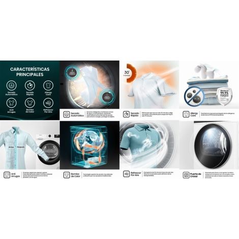 Secadora Bomba de Calor Hisense DHQE900UWDC 9kg IonTech Blanca