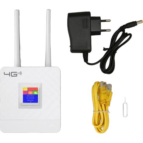 Routeur 4G LTE Cat4 300Mbps, point d'accès WiFi mobile avec emplacement carte SIM et 2 antennes, prise UE 100-240V (1/5)