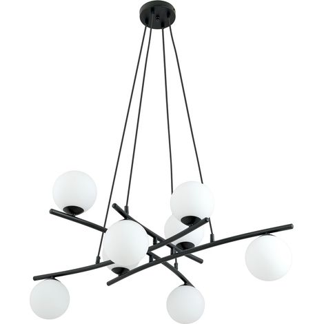 Lampadario Emibig ESSA 8 luci nero opale Ø100cm E14 (1/4)