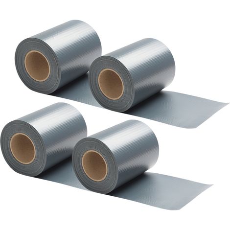 Randaco 4 Rollen PVC Sichtschutzstreifen 35m x 19cm Sichtschutzfolie mit 30 x Befestigungsclips für Gartenzaun, Balkon  Anthrazit